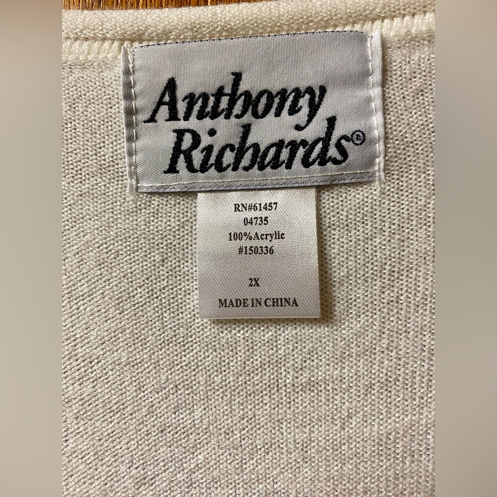 Anthony Richards 2X (22/24) V-neck Sweater  NWOT - Picture 4 of 8